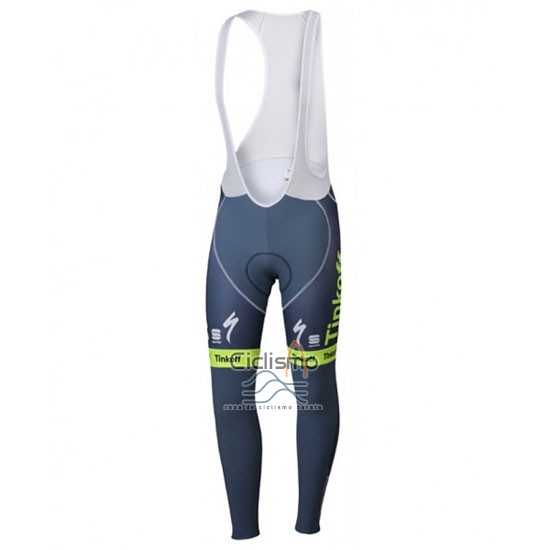 Tinkoff Ropa Ciclismo Culotte Largo 2016 Mangas Largas Verde y Gris